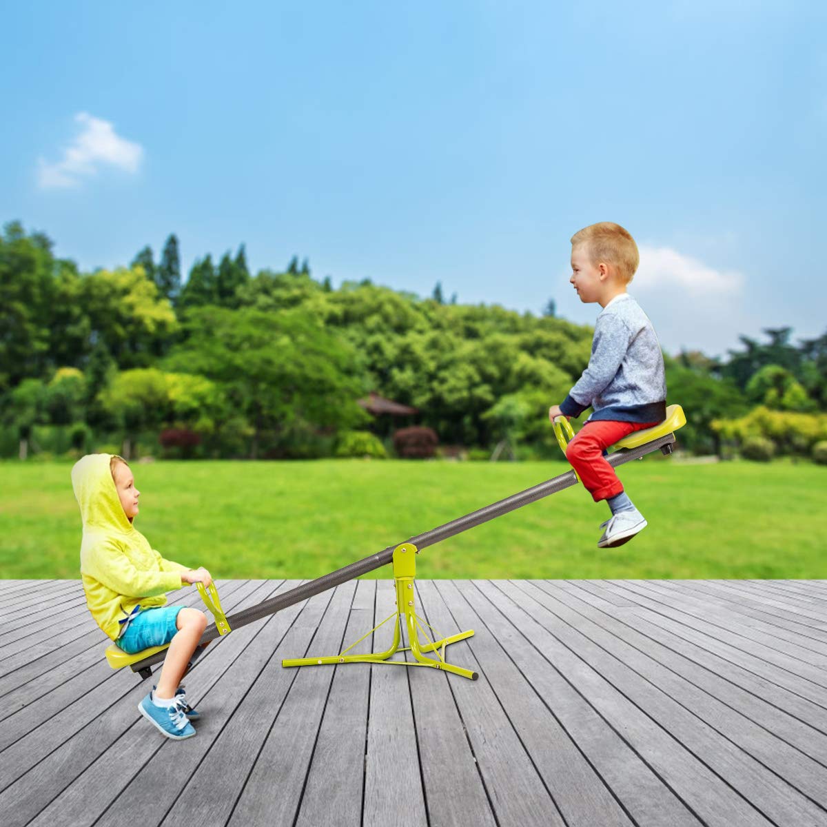 Kids Seesaw Swivel Children Teeter Totter Outdoor Play Set for 2 children