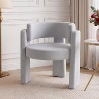 Giantex Modern Velvet Barrel Accent Chair, Comfy Upholstered Armchair