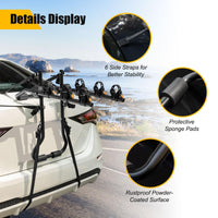 3-Bike Trunk Mount Rack with Adjustable Length Angle