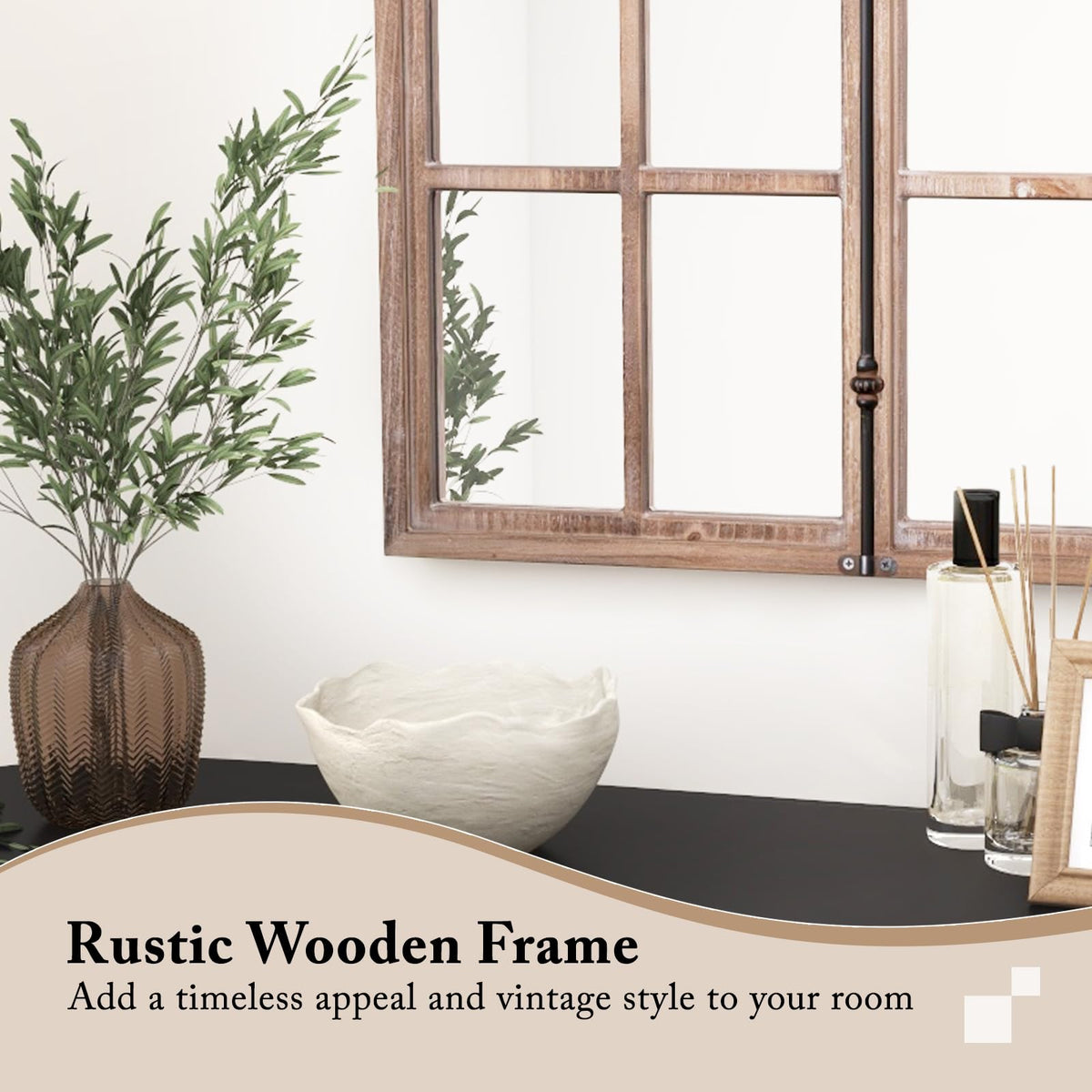 Giantex Arched Window-Like Wall Mirror 88 x 60CM, Decorative Arch Mirror