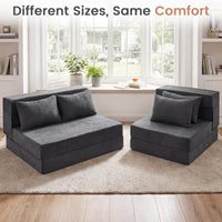 Giantex Folding Sofa Bed, 3-in-1 Convertible Sleeper Chair with 2 Pillows