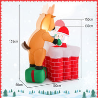 155cm Inflatable Santa Claus Climbing Chimney for Indoor/ Outdoor Party