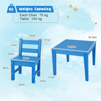 3-Piece All-Weather Kids Table & Chairs Set for Home & Backyard