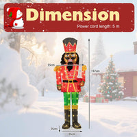 157CM Lighted Christmas Nutcracker with Glitter Sword and 100 LED Lights
