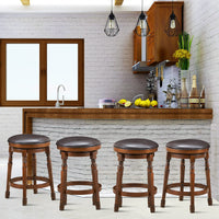 Giantex Swivel Bar Stools, Kitchen Counter Height Bar Stool w/ 360° Swivel Cushioned Seat, Soft PU Leather