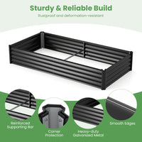 180x90x30cm Galvanized Raised Garden Bed with Greenhouse Cover