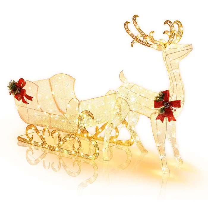 LED Christmas Light, Lighted Reindeer & Santa's Sleigh