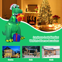 180 CM Christmas Inflatable Dinosaur with LED Lights for Yard & Deck