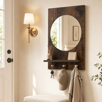 Giantex Bathroom Mirror w/Storage Shelf & Hanging Hooks