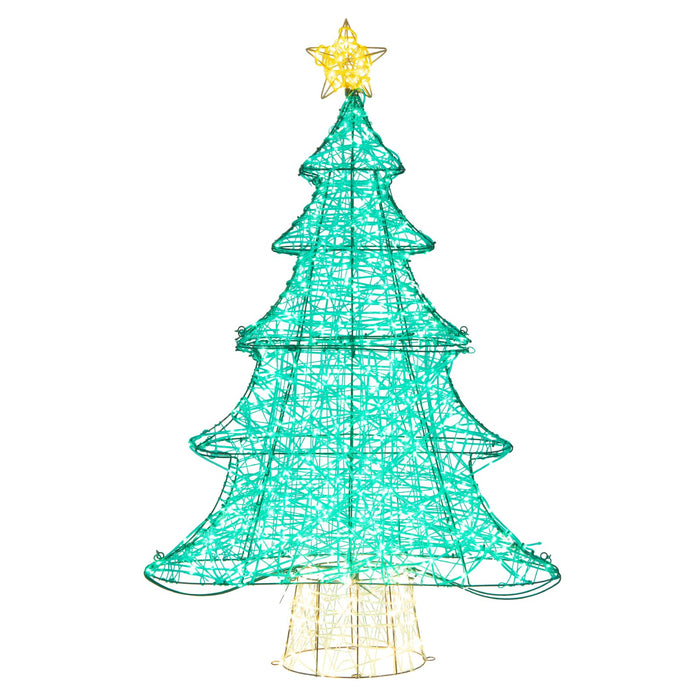 124CM Pre-lit Artificial Christmas Tree, Xmas Tree Decor with 520 LED Lights, Top Star