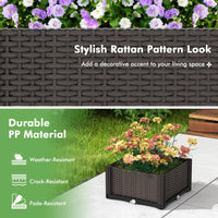 Set of 2 Raised Planter Boxes with Self-Watering System