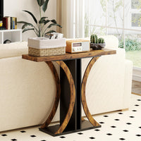 Console Table Rectangular Entryway Table with Geometric Frame