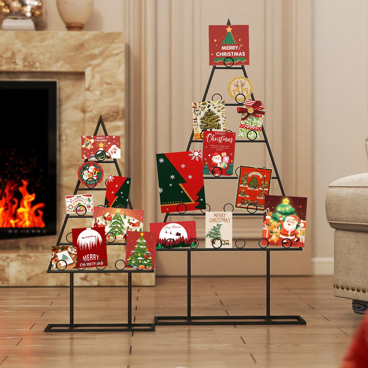 2 Pack Christmas Card Holder, Holiday Card Display Stand