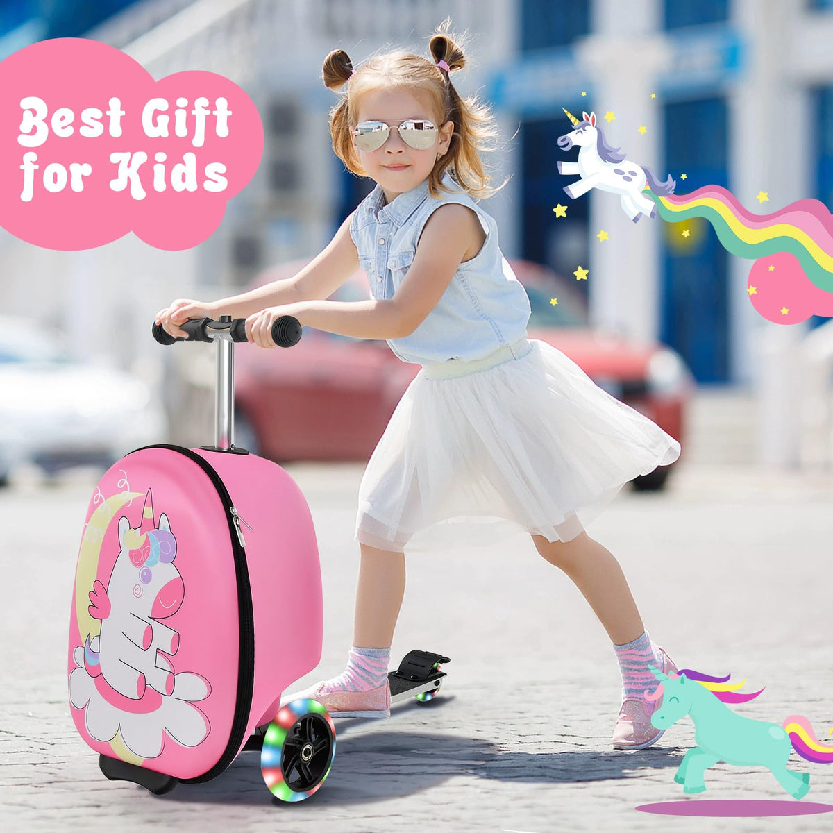 2-IN-1 Kids Luggage with Wheels for Kids Ages 5+
