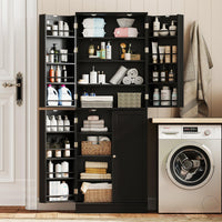 Giantex Kitchen Pantry Cabinet, 167 CM Freestanding Tall Buffet Cupboard w/Two 4-Tier Cabinets