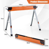 2 Pack Saw Horses, Portable Sawhorses w/ Folding Design