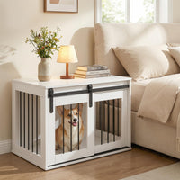 Dog Crate Furniture, 80 cm Heavy Duty Dog Kennel with Sliding Barn Door