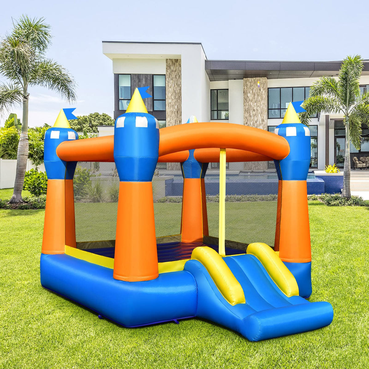 Magic Theme Jumping Slide Bouncer w/Large Jumping Area