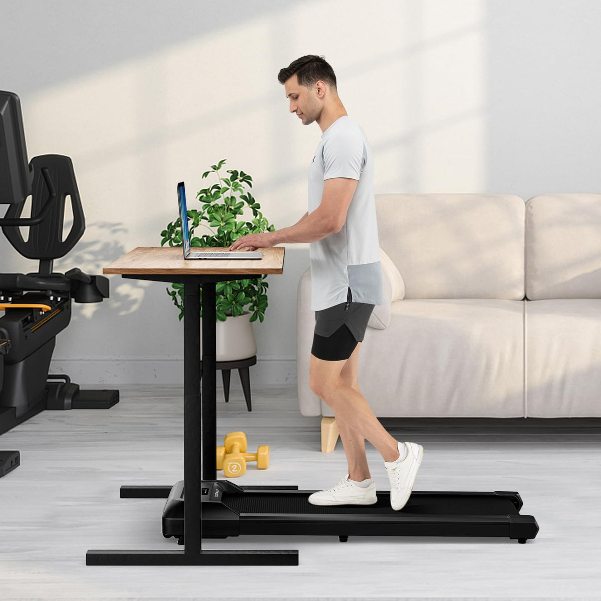 Under Desk Treadmill with Remote Control and LED Display for Home and Office