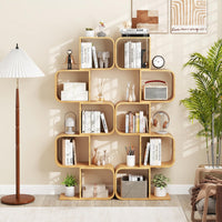 Bamboo Bookshelf with 5 Open Cubes