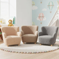Kids Sofa, Comfy Toddler Armchair with Solid Rubber Wood Legs