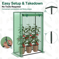 Portable Mini Greenhouse, Heavy Duty PE Cover, Elector-Coating Metal Frame