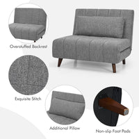 Tri-Fold Down Sofa Bed Chair with Solid Wood Legs