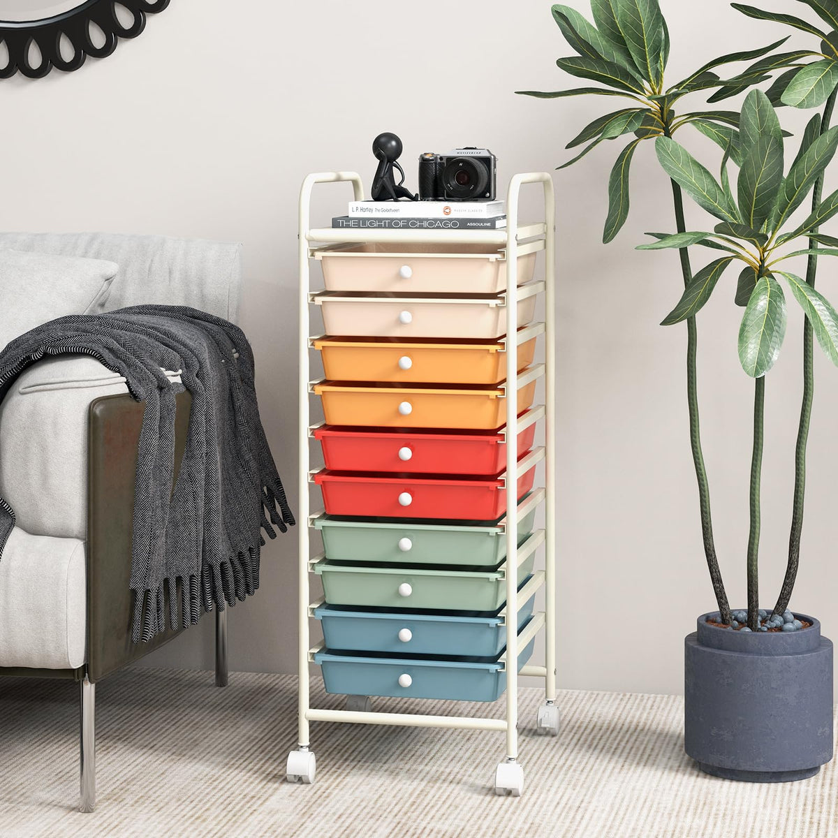 Giantex 10-Drawer Rolling Storage Cart