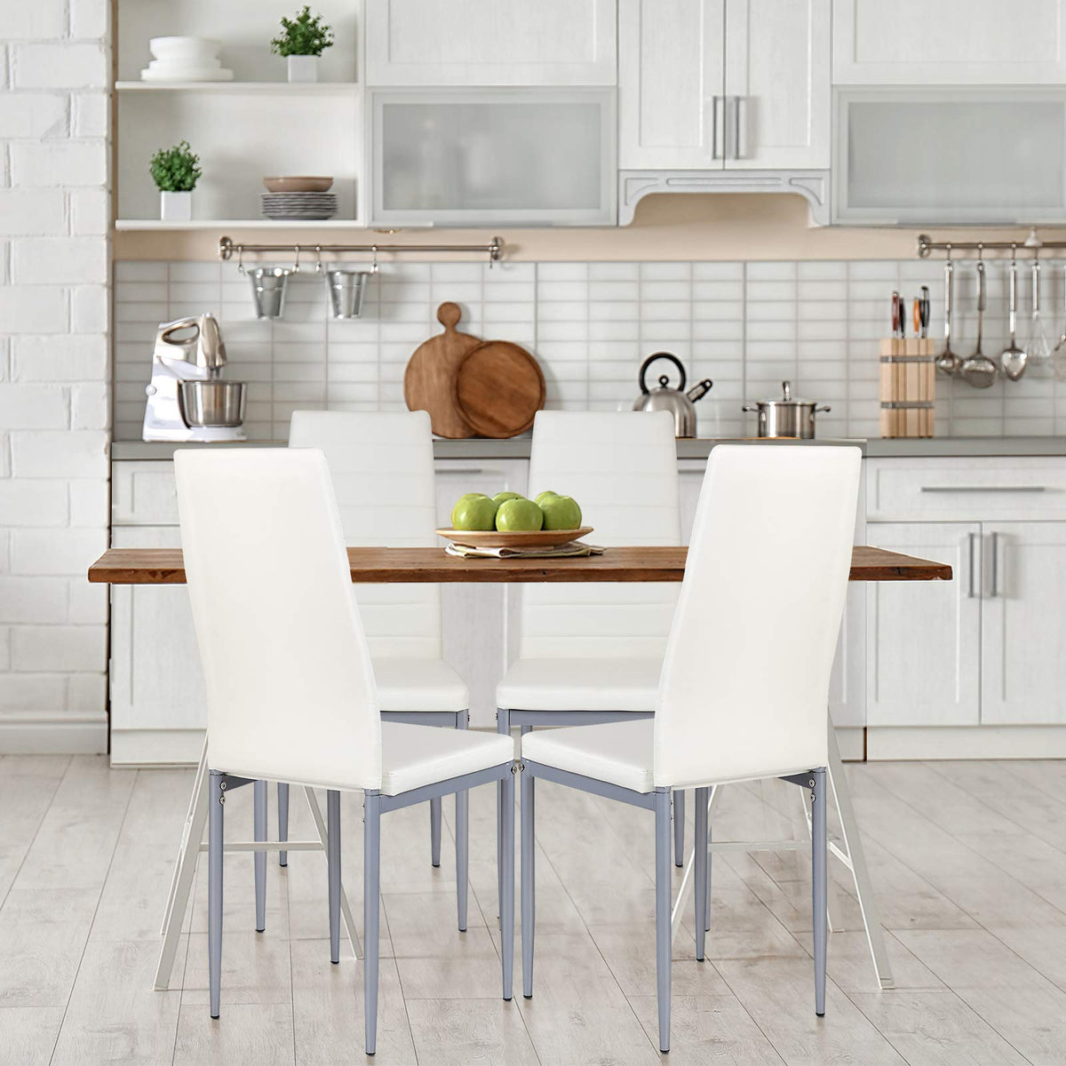 Regular Kitchen Chair Giantex Set of 4 Dining Chairs with High Backrest, Kitchen Chair with ...