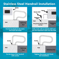 83 × 57 cm 304 Stainless Steel Swimming Pool Hand Rail