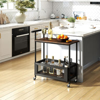 Giantex Kitchen Serving Cart Rolling End Table