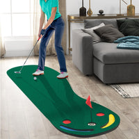 Golf Putting Green Set, Par Three Putting Mat with 3 Putting Cups