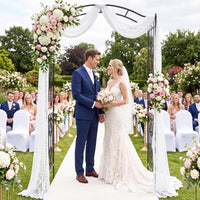 230cm Heavy-Duty Metal Arch Trellis with Curved Roof for Climbing Plants Roses Vines