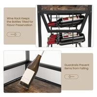 Giantex Rolling Bar Cart, 3-Tier Industrial Buffet Serving Cart with Wine Rack