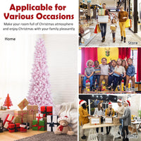 2.1M Pre-Lit Artificial Hinged Christmas Tree with 8 Lighting Modes