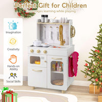 Pretend Play Kitchen with Stoves and Faucet for Boys and Girls 3+ Years Old