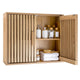 Bathroom Wall Cabinet with 2 Slatted Doors and 3 Adjustable Shelves