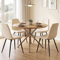 Giantex Dining Chairs Set of 4, Upholstered Fabric Kitchen Chairs