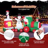 3.5m Christmas Inflatables Train with Snowman and Gift Box