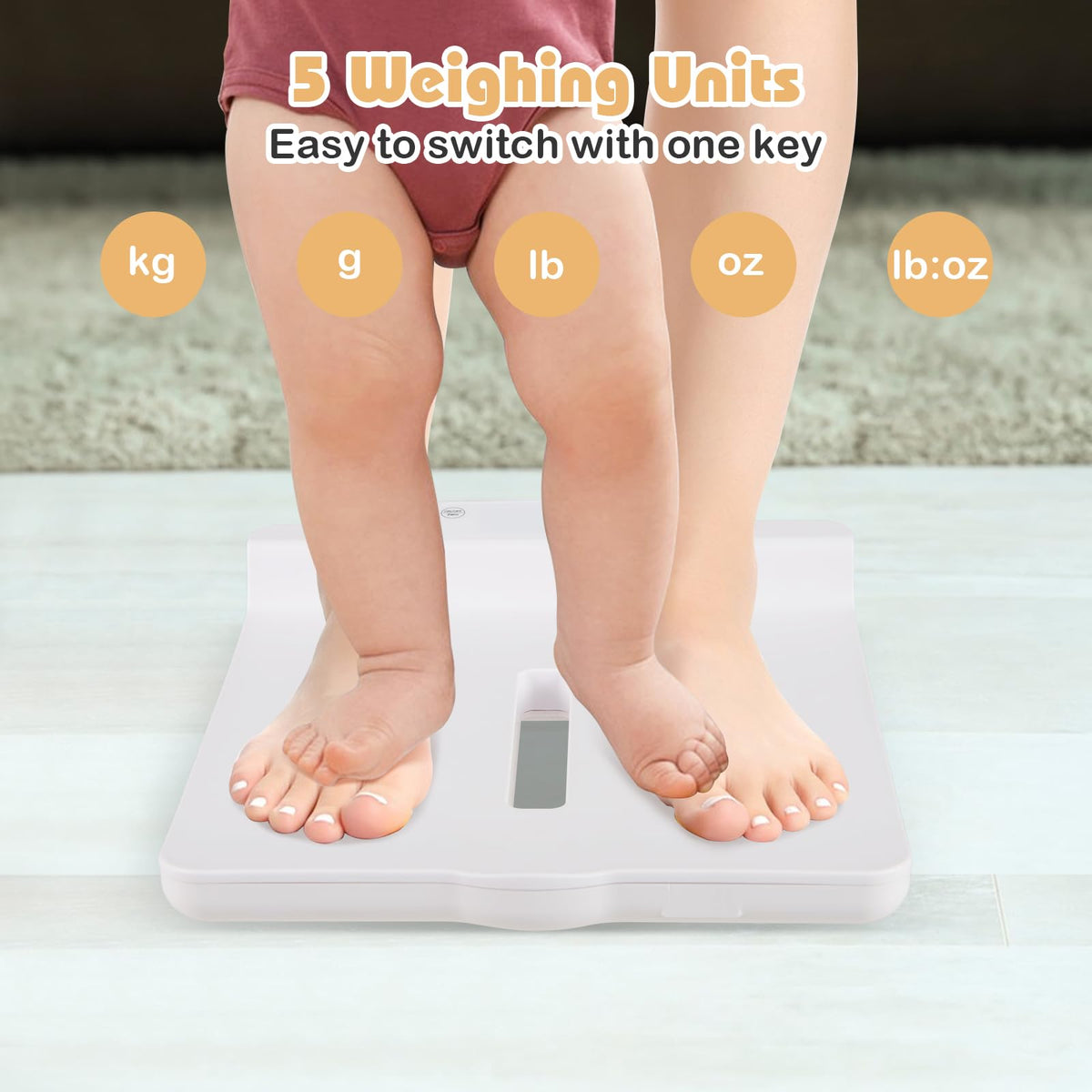Infant Scale w/Detachable Tray for Body Weight & Height Measurement, Weight Scale w/APP Control