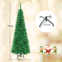 1.37/1.98/2.29 M Artificial Pencil Christmas Tree with Tips and LED Lights