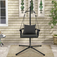 Hanging Swing Chair with Stand and Cozy Seat and Back Cushions