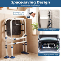 Foldable Toilet Safety Frame with Adjustable Height and Width Non-Slip Design