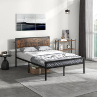 Giantex Industrial Full/Queen Size Bed Frame, Metal Platform Bed with 9 Support Legs