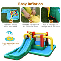 Inflatable Water Slide, 6-in-1 Kids Water Slide Jumping Bounce House