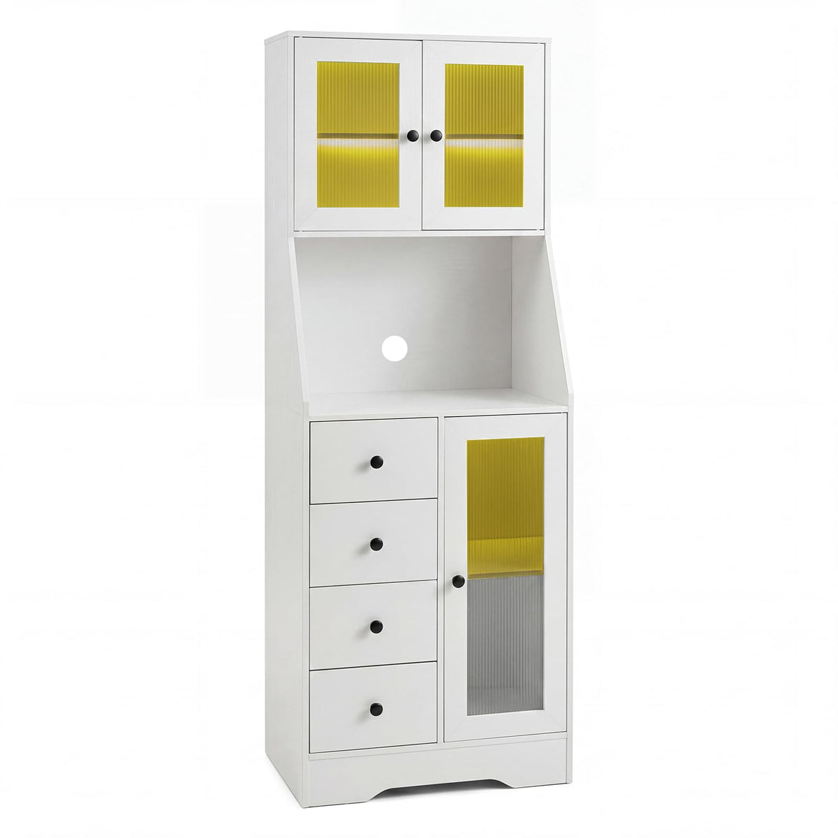 Giantex 163CM Tall Kitchen Pantry Cabinet, Freestanding Coffee Bar Cabinet