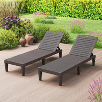 Chaise Lounge Chairs Set of 2 with 4-Position Adjustable Backrests