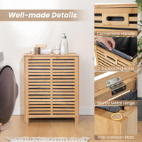 80L Bamboo Laundry Hamper with Liner and Handles