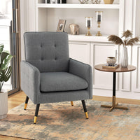 Giantex Linen Fabric Accent Chair, Modern Single Sofa Chair