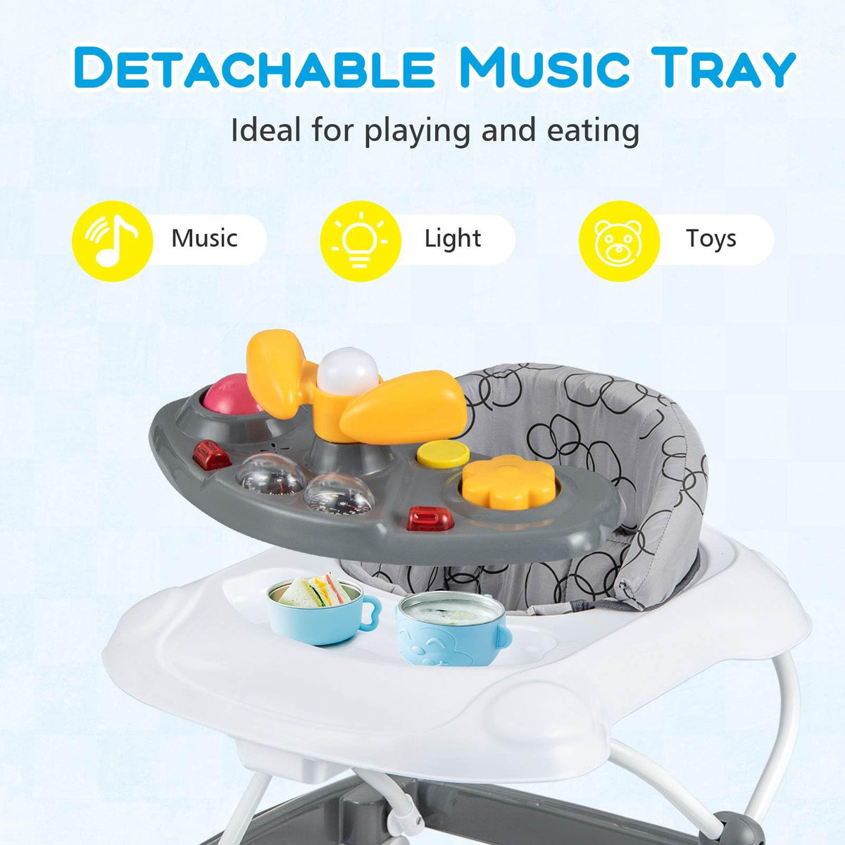 Foldable Baby Walker Toddler Activity Center Push Walker